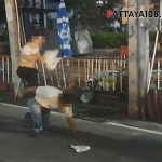 (Pattaya 3) Violent clash between motorcycle taxi driver and customer outside Pattaya Police Station 1 copy